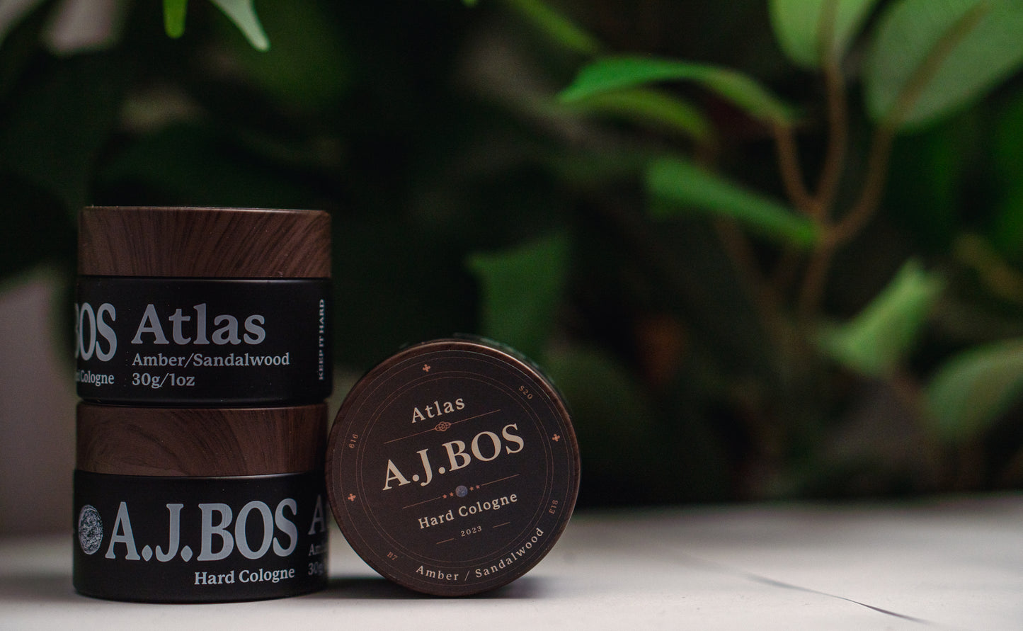 NEW A.J.BOS X Atlas Men’s Solid Cologne- Amber/Sandalwood 30g/1oz Made In USA