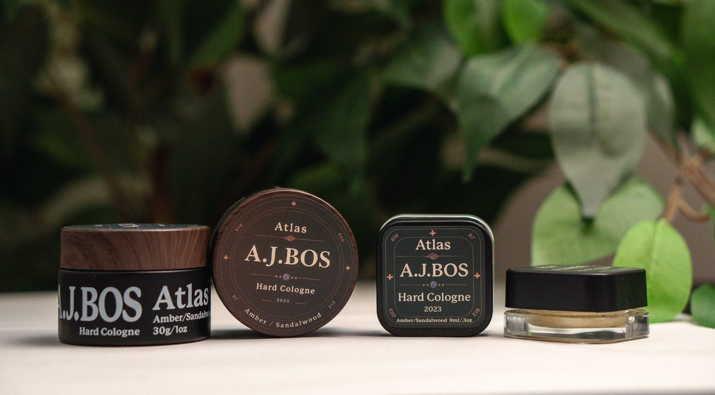 NEW A.J.BOS X Atlas Men’s Solid Cologne- Amber/Sandalwood 30g/1oz Made In USA